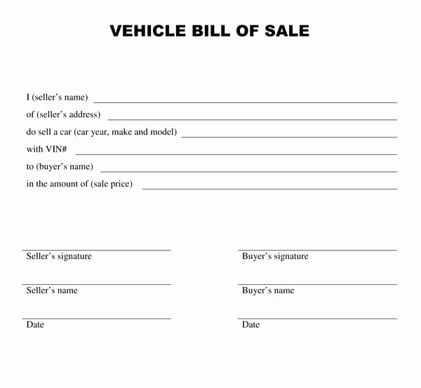 Generic Bill Of Sale form Printable Unique Free Printable Car Bill Of Sale form Generic