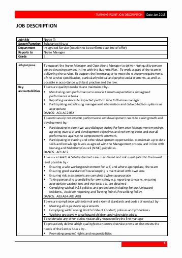 Generic Job Description Fresh Generic Job Description Band 2 Template 4