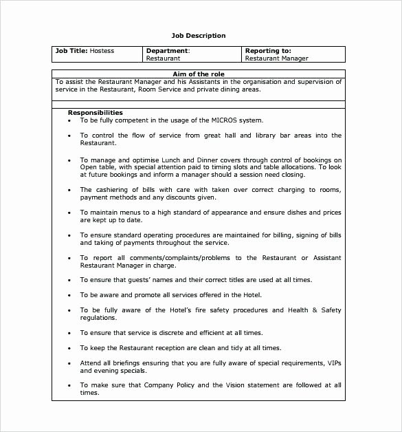 Generic Job Description New Generic Job Description Template