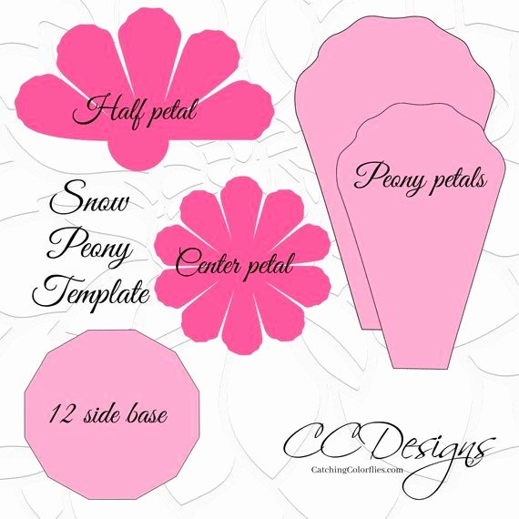 Giant Rose Template Beautiful Giant Paper Peony Pdf and Svg Templates Paper Flower
