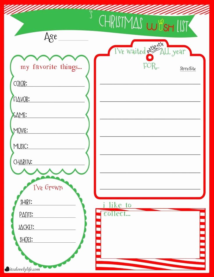 Gift Exchange Wish List Template Awesome Christmas Wishlist Downloads and Gift Giving Log these