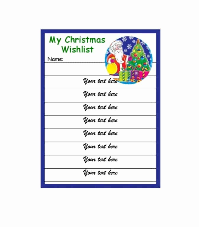 Gift Exchange Wish List Template Beautiful 43 Printable Christmas Wish List Templates &amp; Ideas