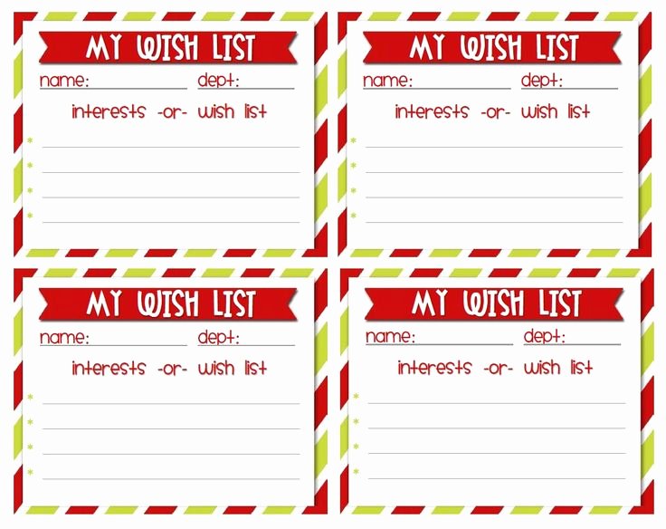 Gift Exchange Wish List Template Inspirational Secret Santa Printable Christmas Printables