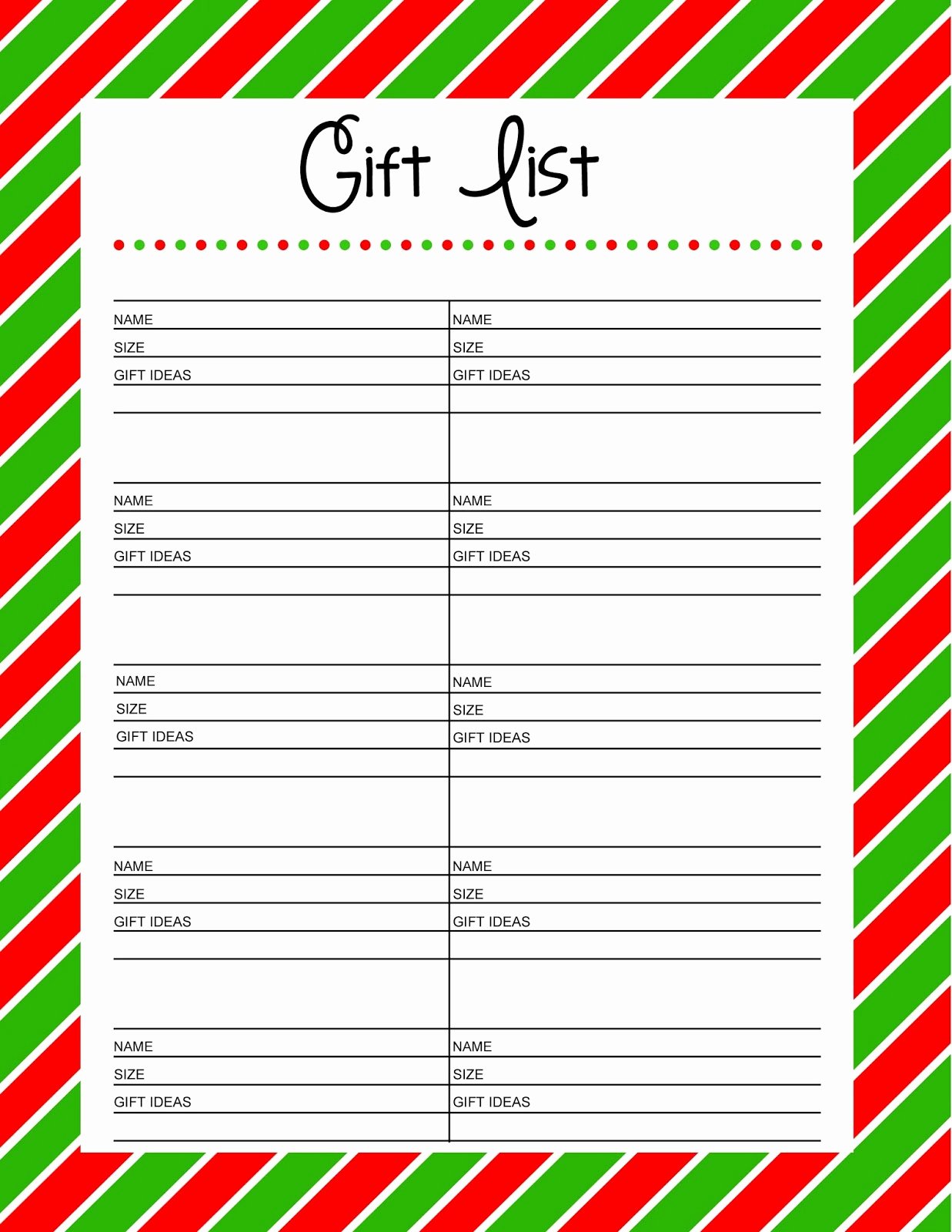 Gift Exchange Wish List Template Luxury Free Printable Gift List 25 Days to An organized