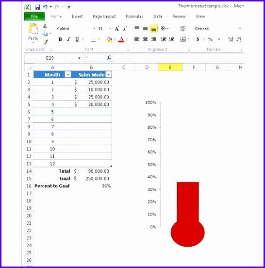 Goal thermometer Template Excel Fresh 12 Goals Template Excel Exceltemplates Exceltemplates