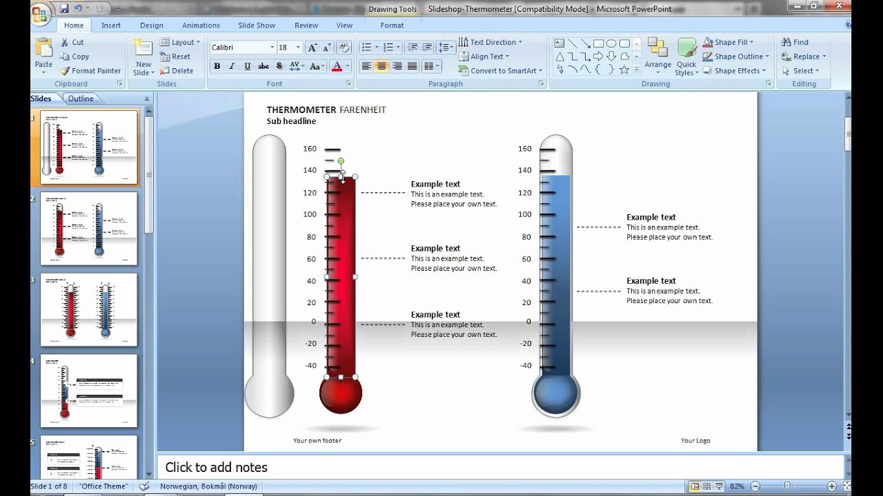 Goal thermometer Template Excel Luxury How to Edit the thermometer Slide On Microsoft Powerpoint