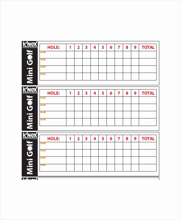 Golf Scorecard Template Awesome Golf Scorecard Template