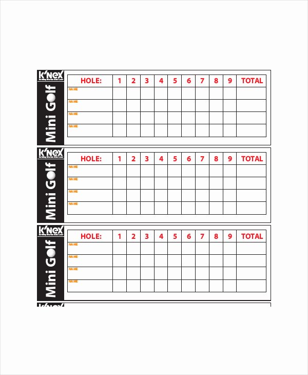 Golf Scorecard Template Awesome Golf Scorecard Template