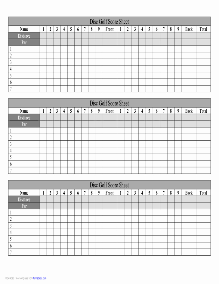 Golf Scorecard Template Best Of Disc Golf Score Sheet Free Download