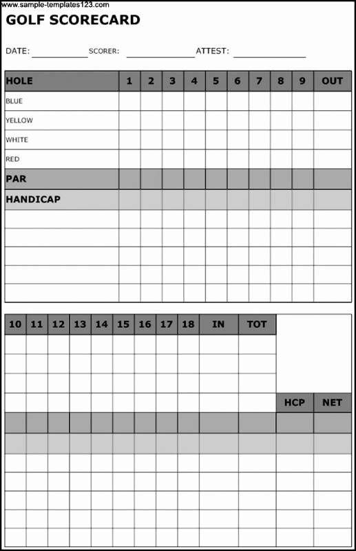 Golf Scorecard Template Best Of Golf Scorecard Template