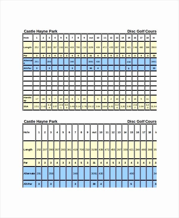 Golf Scorecard Template Excel Awesome 10 Golf Scorecard Templates Pdf Word Excel