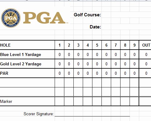 Golf Scorecard Template Excel Elegant Golf Scorecard Template Excel