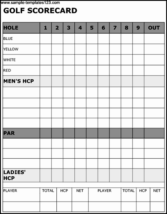 Golf Scorecard Template Excel Inspirational Golf Scorecard Template