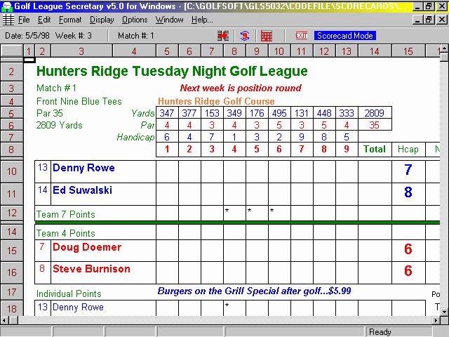 Golf Scorecard Template Lovely Scorecard Options for Golf League Secretary