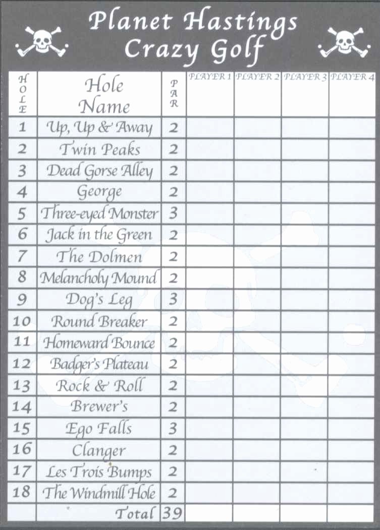 Golf Scorecard Template Unique Score Cards Of Crazy Golf Miniature Golf and Adventure