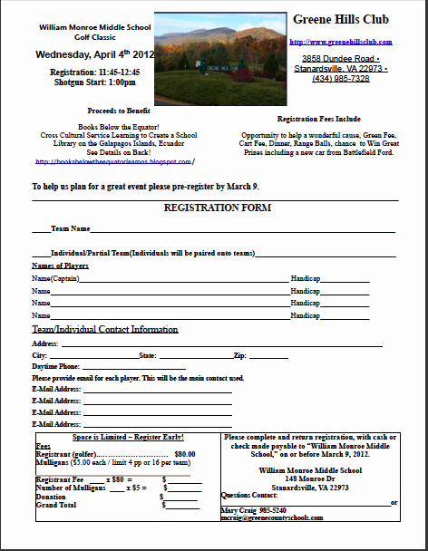 Golf tournament Entry forms Template Awesome Books Below the Equator ¡leamos Golf tournament Registration