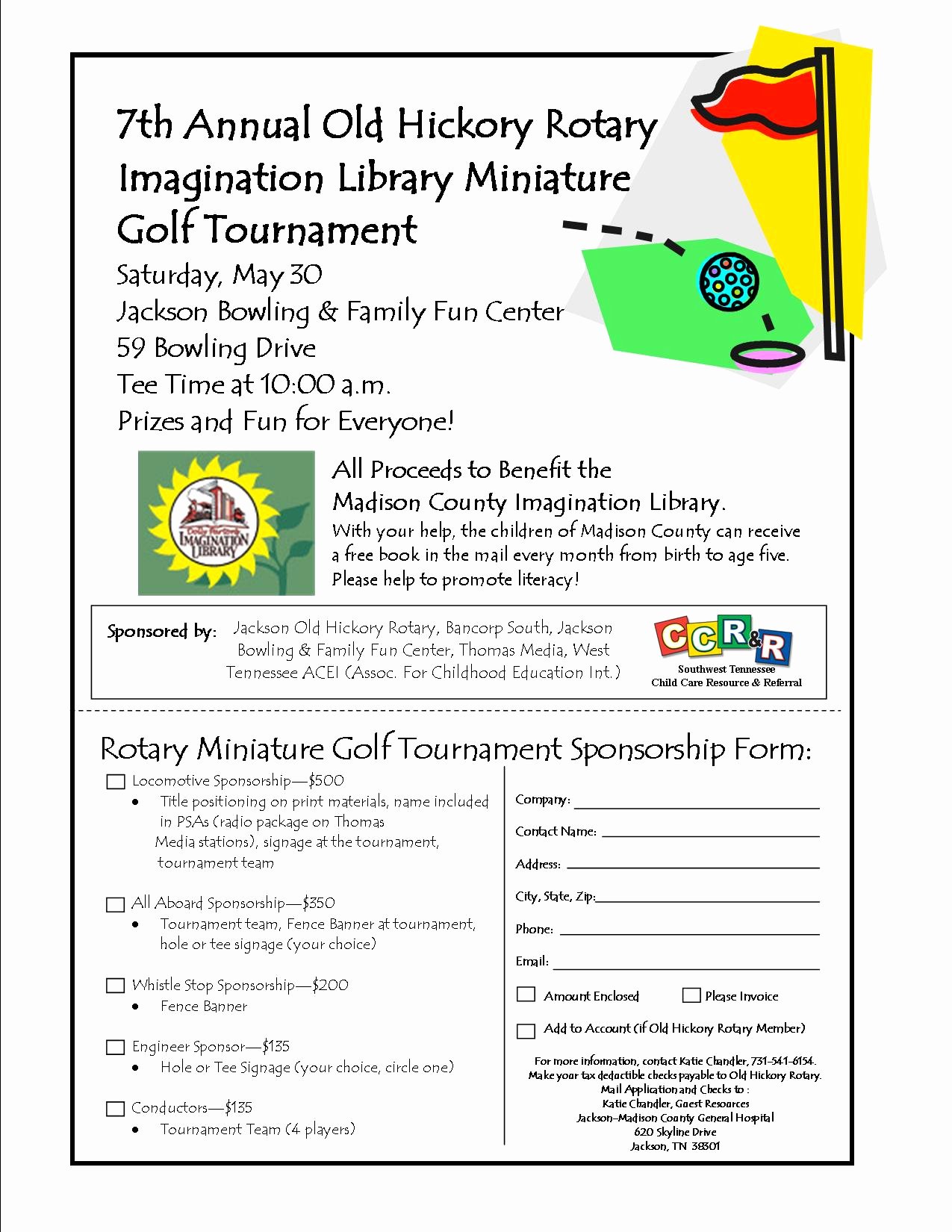 Golf tournament Entry forms Template Beautiful Madison County Imagination Library