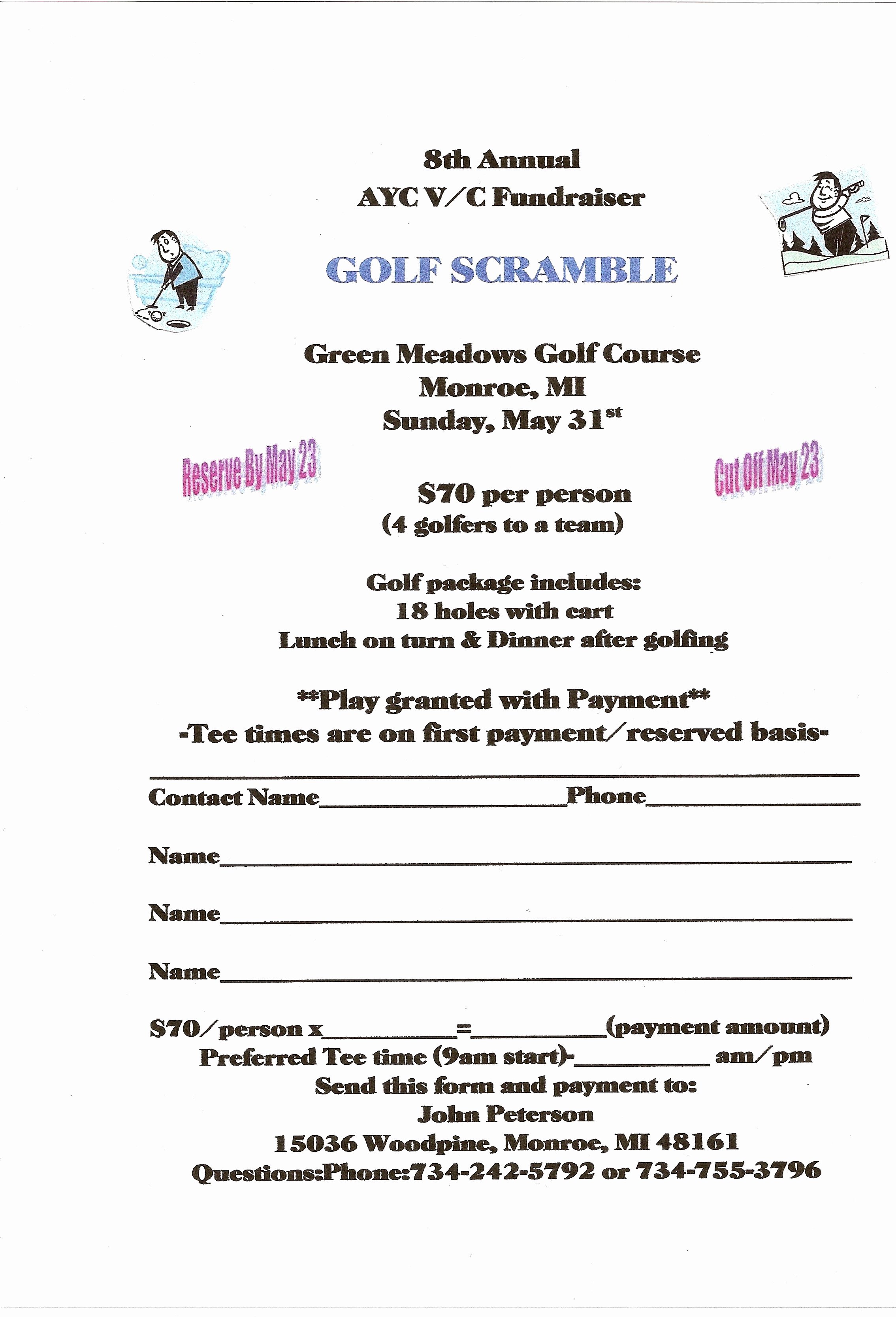 Golf tournament Entry forms Template Inspirational Club events