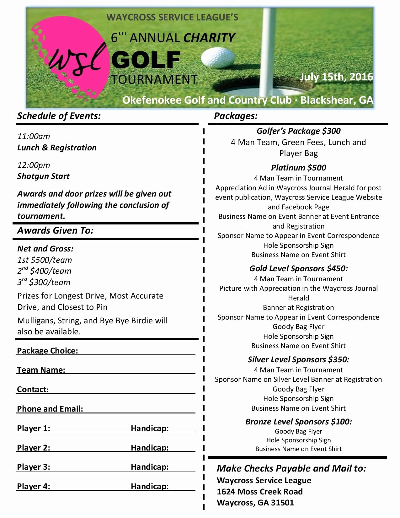 Golf tournament Entry forms Template Inspirational We Will Be Having Our 6th Annual Charity Golf tournament