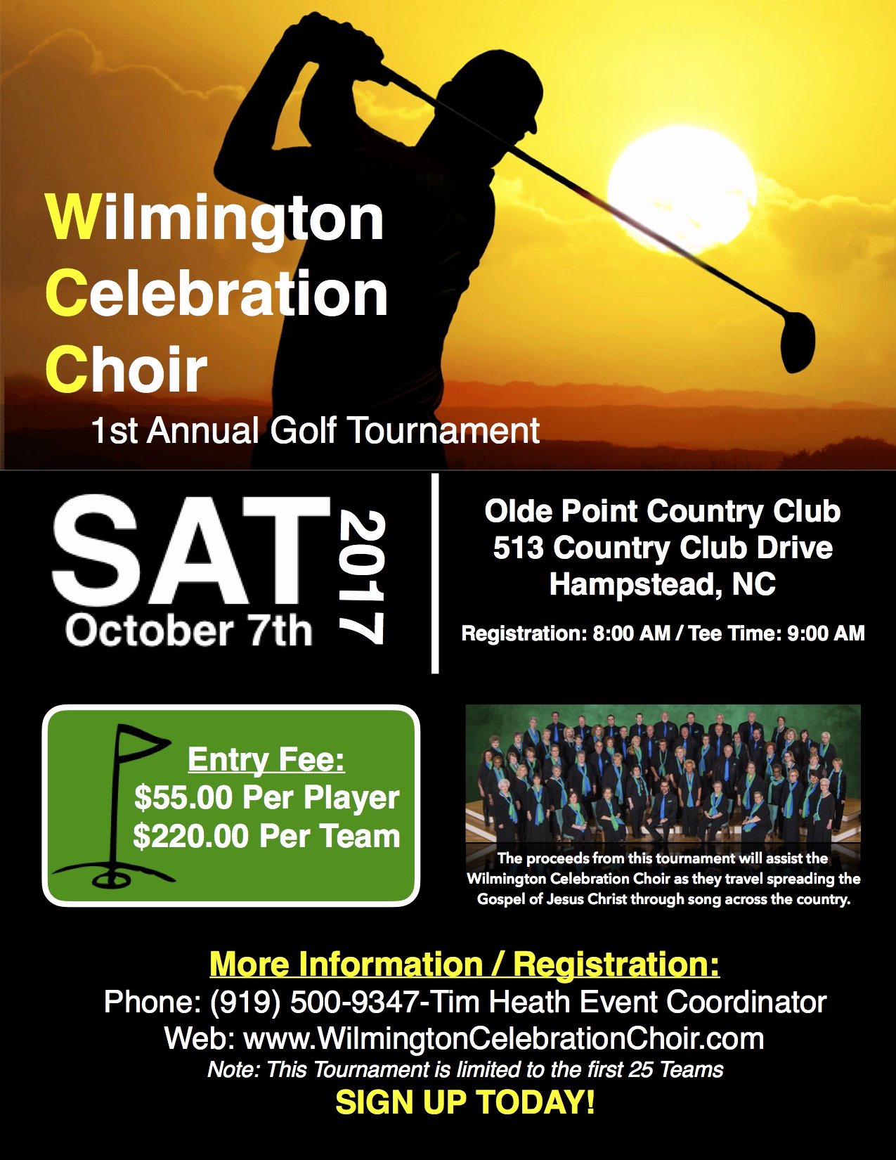 Golf tournament Entry forms Template Lovely Wilmington Celebration Choir Golf tournament