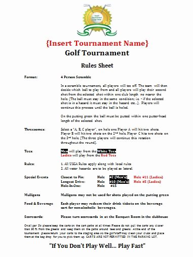 Golf tournament Entry forms Template Luxury Planning Guide – Golf tournament Planning Center