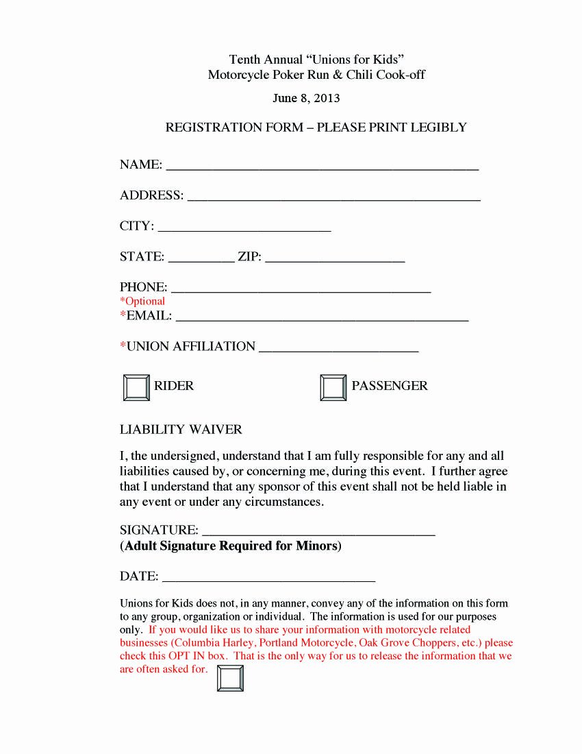 Golf tournament Entry forms Template New Poker Run Registration form Fundraising