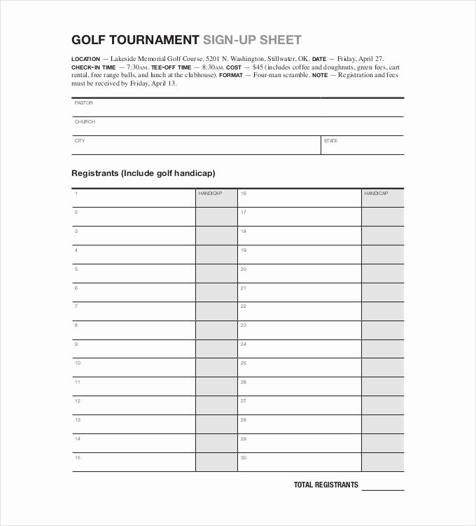 Golf tournament Entry forms Template New Sign Up Sheets 58 Free Word Excel Pdf Documents