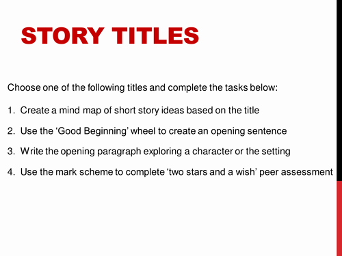 Good Titles for College Essay New Creative Writing Story Titles by Jamestickle86 Teaching