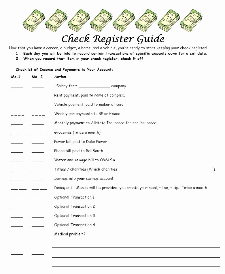 Google Docs Check Register Luxury Check Register Checklist Checkbook Project