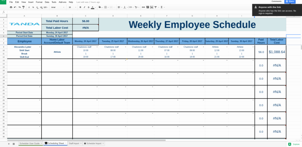 Google Docs Itinerary Template Fresh Employee Schedule Template Google Docs