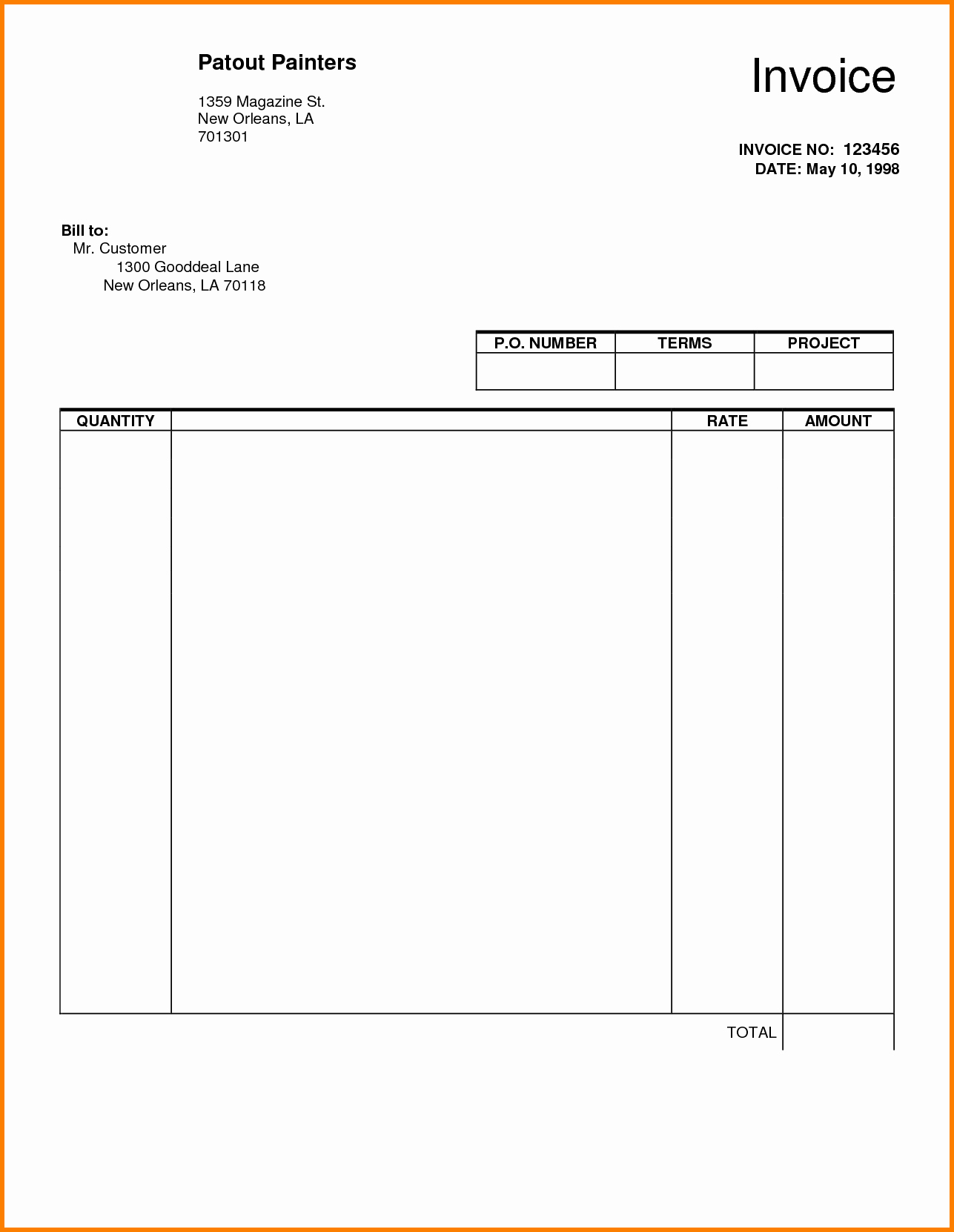 Google Docs Receipt Template Lovely Blank Invoice Pdf