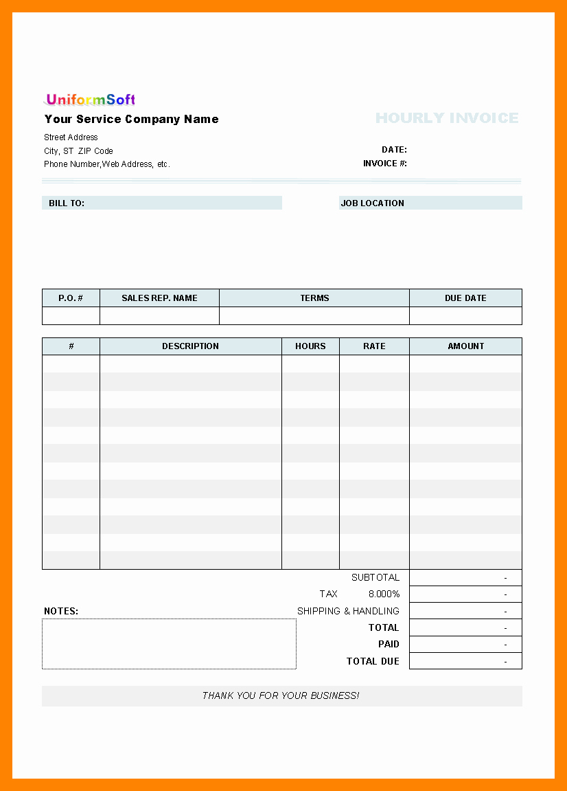 Google Docs Receipt Template Unique 7 Blank Invoices to Print