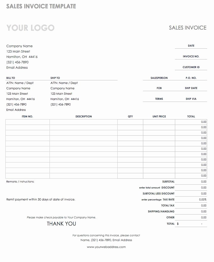 Google Sheet Invoice Template Beautiful 55 Free Invoice Templates