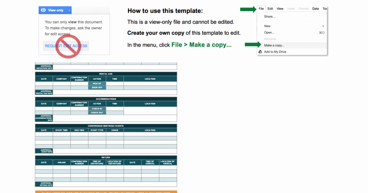 Google Sheets Travel Itinerary Template Beautiful Business Travel Itinerary Template Google Sheets