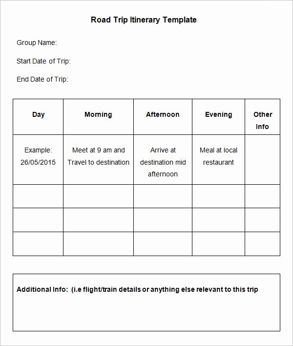 Google Sheets Travel Itinerary Template Unique Road Trip Planner Template