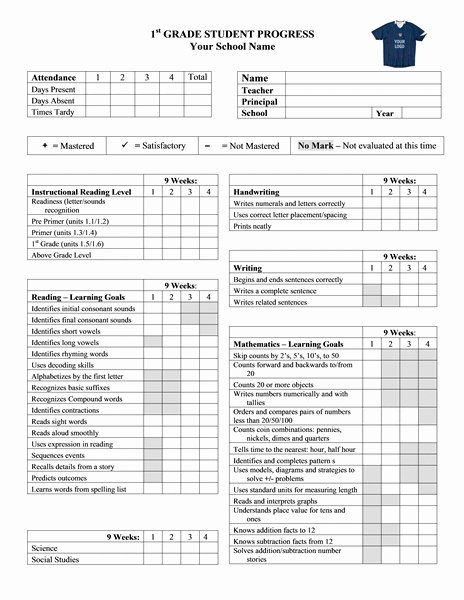 Grade Progress Report Template Awesome Grade Report Template