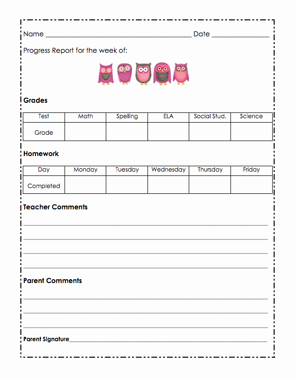 Grade Progress Report Template Luxury 28 Of Weekly Behavior Report Template