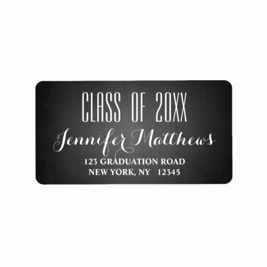 Graduation Address Labels Template Free Lovely Chalkboard Script Graduation Address Label