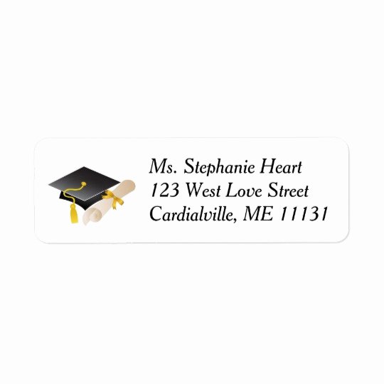 Graduation Address Labels Template Free Lovely Graduation Cap and Diploma Return Address Labels