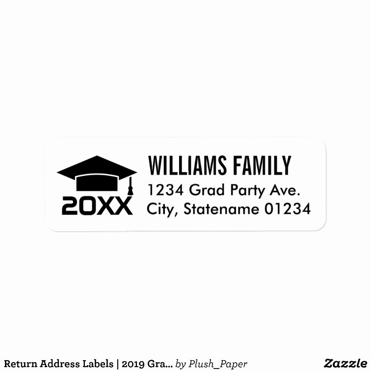 Graduation Address Labels Template Free Luxury Return Address Labels Graduation Cap Design