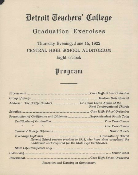 Graduation Ceremony Agenda Beautiful Walter P Reuther Library