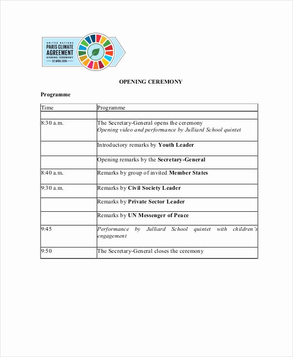 Graduation Ceremony Agenda Inspirational 6 Ceremony Agenda Examples Samples
