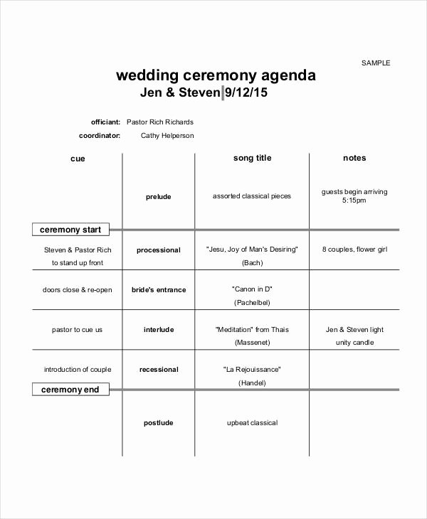 Graduation Ceremony Agenda Luxury 6 Ceremony Agenda Examples Samples