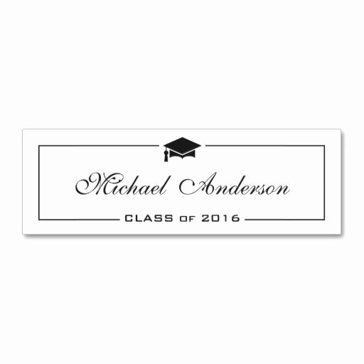 Graduation Name Cards Template Awesome Graduation Name Card Elegant Classic Insert Card