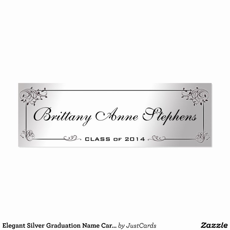 Graduation Name Cards Template Lovely Elegant Silver Graduation Name Card Insert