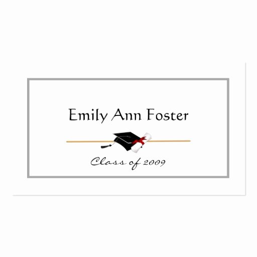 Graduation Name Cards Template New Personalized Graduation Name Cards Double Sided Standard