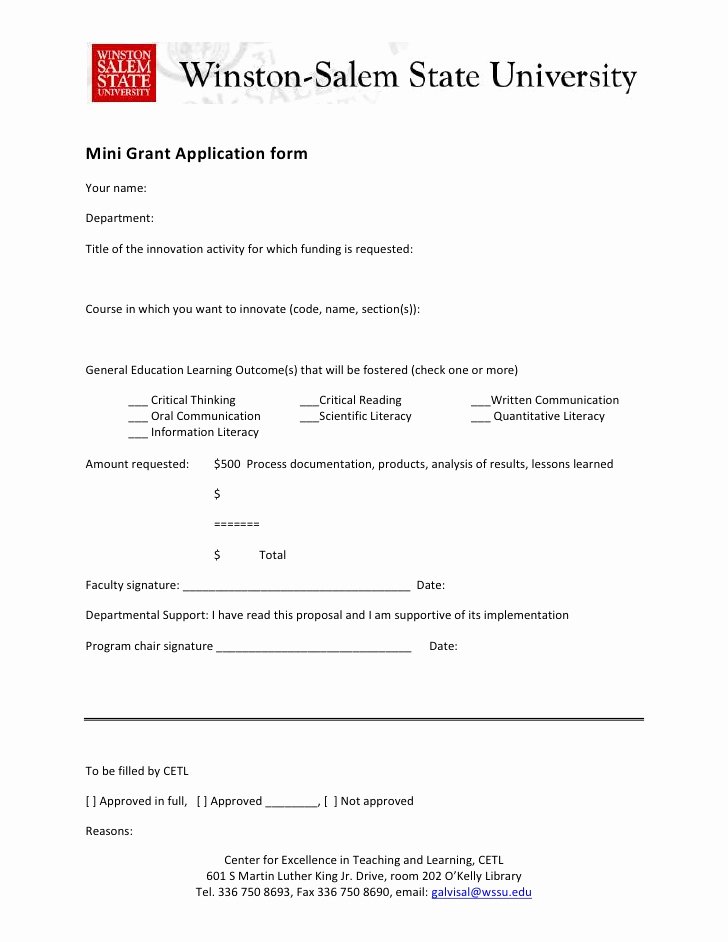 Grant Application form Template Awesome Mini Grant Initiative Application form