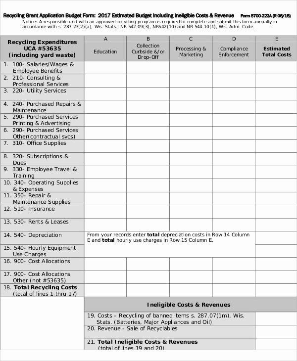 Grant Application form Template Fresh Sample Bud form