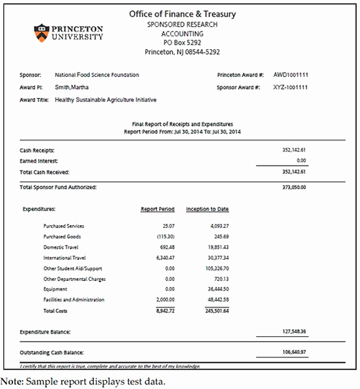 Grant Financial Report Template Best Of Princeton Standard Financial