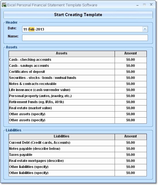 Grant Financial Report Template Lovely Personal Financial Statement Template